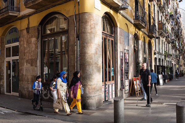 Rambla del Raval s obří kočkou od Botera